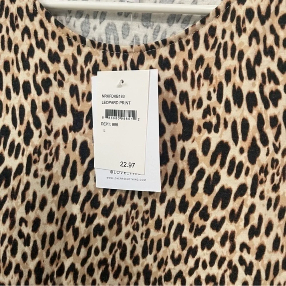 Love Fire Girls Leopard Print Tiered Knit Tank Dress. NWT. Large